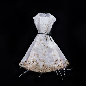 Stitched tissue paper dress - Butterflies